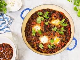 Spicy Black Bean Soup With Poached Eggs Recipe Food Network Recipes Bean Soup Recipes Spicy Black Bean Soup Recipe