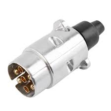 12v 7 Pin Round Trailer Connector Male And Female Rv Light Plug Connector Suitable For 7 Pin Heavy European Standard Trailer Car Electronics Towing Plugs