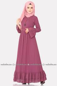 Modaselvim Elbise Firfirli Elbise 2062ab368 Koyu Gul Kurusu Elbise Islami Giyim Elbise Modelleri