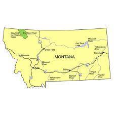Montana Map With Cities And Rivers Montana Us State Powerpoint Map Highways Waterways Capital And Major Cities Clip Art Maps