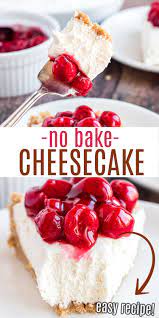 No Bake Cherry Cheesecake In 2021 Sweet Recipes Desserts Cheesecake Recipes Holiday Favorite Recipes