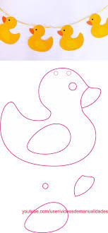Espero que estos juegos para baby shower mixto te hayan gustado y logres incorporarlos a tu fiestita. Guirnalda Para Decorar Un Baby Shower De Patitos Manualidades Manualidades Con Moldes Baby Shower