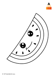 Coloring Page Cute Watermelon Drawings Coloring Pages Cute Watermelon