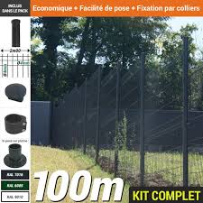 Kit 100ml Poteaux Ronds Fixation Des Panneaux Rigides Par Colliers Panneau Rigide Grillage Rigide Poteau