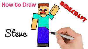 How To Draw Steve From Minecraft Easy Step By Step Drawing Minecraft Drawings How To Draw Steve Step By Step Drawing