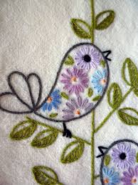 Retro Birds Hand Embroidered Towel Tea Towel Dishtowel Hand Embroidery Embroidery Inspiration Embroidery And Stitching
