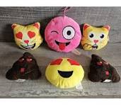 Lot of 6 Emoji Face Plush Set Smiling Laugh Cat Goofy Smiley ...