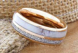 Tungsten Ring Tungsten Wedding Ring Meteorite Deer Antler Etsy Tungsten Wedding Bands Tungsten Wedding Rings Rings For Men