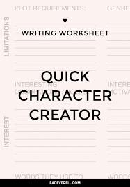 Character Creation Writing Worksheet Wednesday Book Writing Tips Writing Worksheets Creative Writing Worksheets