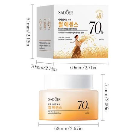 Private Label SADOER Rice Essence Whitening Face Cream Brightening Skin  Tone High Moisturizing Niacinamide Face Cream Wholesale| Alibaba.com