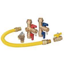 Tankless units have a powerful burner or heating element that's activated by the flow of water when a hot water fixture is used. Brasscraft Tankless Water Heater Kit With 3 4 In Ips Service Valve 18 In Gas Connector 290 900 Btu Gas Ball And Pr Valve Tk30rb21 18g3x The Home Depot