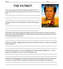 His early war experience was mostly destroying native american homes, burning their crops and generally starving th. Patriot Movie Study Guide By Traveling Teacher Tpt