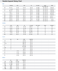 Reebok Shoes Size Chart Cm