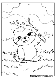 Sloth coloring page is the best page to color for preschoolers. Cute Animals Coloring Pages Updated 2021