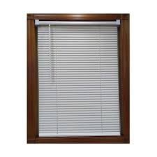 White Cordless 1 In Vinyl Mini Blind 23 In W X 72 In L 201706019 The Home Depot Vinyl Blinds Vinyl Mini Blinds Blinds