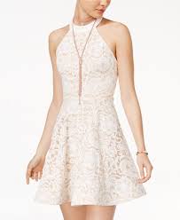 B Darlin Juniors 39 Strappy Back Lace Fit Amp Flare Dress Juniors Dresses Macy 39 S Dresses Cute Summer Dresses Fit Flare Dress