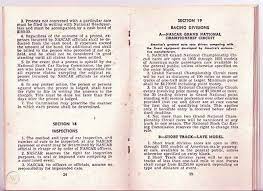 Want to know the nascar rule on how much of the car must be in the pit stall for a pit stop? 1955 Nascar Rule Book Rare Vintage Find 441630073