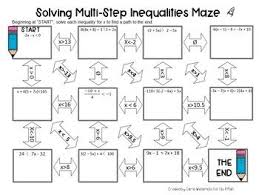 There Are Three Mazes Included In This Product Each Of Varying Difficulty Students Will Solve Multi Step Multi Step Inequalities Algebra Activities Inequality
