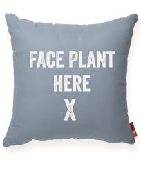 Face Plant Here Decorative Throw Pillow Blue Pillows Decorative Pillows Grey Decorative Pillow