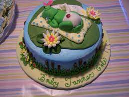 Four j party made these decorations. Frog Theme Baby Shower Cake Baby Shower Baby Shower Cakes Frog Cakes Baby Cake