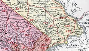 Map of bucks county area hotels: Bucks County Pennsylvania 1911 Map By Rand Mcnally Doylestown Bristol Pa
