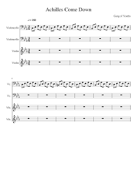 Achilles, achilles, achilles, come down. Achilles Come Down Sheet Music For Violin Cello Mixed Quartet Musescore Com