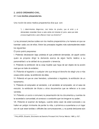 2 Juicio Ordinario Civil 2 1 Los Medios Preparatorios Una