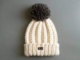 Hand Knitted Bobble Hat Thick Chunky Hand Knit Beanie Large Detachable Handmade Grey Pom Pom Winter White Cream Wool Blend Sizes Xs Xl Bobble Hats Knit Beanie Hand Knitting