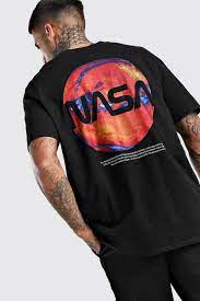 Usa space agency vintage colors v03. T Shirt In Ubergrosse Mit Lizenziertem Nasa Print Hinten Boohooman