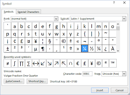 Quick Typing Of Mathematical And Other Symbols Microsoft Word 2016