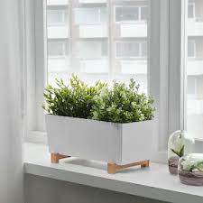 Satsumas Plant Stand Bamboo White Length 33 Ikea Indoor Plant Pots Potted Plants White Plants