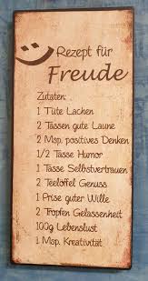 Rezept Fur Freunde Schild Positives Denken Weisheiten Spruche