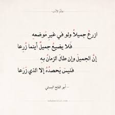 شعر أبو الفتح البستي ازرع جميلا ولو في غير موضعه عالم الأدب Love Smile Quotes Quran Quotes Love Quote Posters