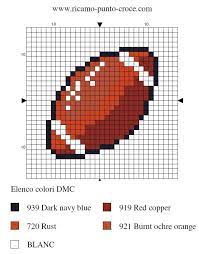 Disegno Punto Croce Palla Rugby Point De Croix Modeles De Toiles En Plastique Croix En Crochet