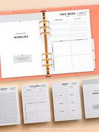 Weekly Home Binder Kit A4 A5 Letter Hole Punch Printables Eisenhower Matrix Daily Hourly Planner Filofax Goal Tracker Hourly Planner Planner Daily Planner Hourly