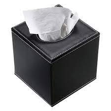Amazon Com Sumnacon Stylish Pu Leather Tissue Box Holder Square Napkin Holder Pumping Paper Case Dispenser F Tissue Box Holder Tissue Boxes Automotive Decor