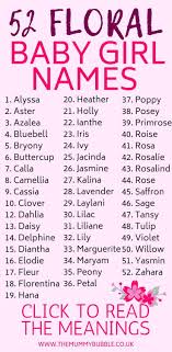 52 Floral Baby Girl Names The Mummy Bubble