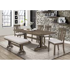 Antique walnut dining room set 6 chairs, table, buffet & china cabinet. Crown Mark Quincy Dining Set With Bench Wayside Furniture Table Chair Set With Bench