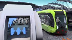 China's autonomous rail bus uses sensors to move along a road. Art Autonomous Rail Rapid Transit Youtube