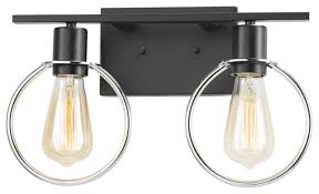 Made with industrial pipes and vintage edison light bulbs. Volta 2 Light Bath Bar Industrial Bathroom Vanity Lighting By Justice Design Group Llc Houzz