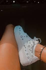 Vsco Girl Women S Custom Nike Air Force 1 White Low Top Sneakers Retro Vintage Trendy Shoes Ideas In 2020 Aesthetic Shoes Tennis Shoes Outfit Custom Nike Shoes