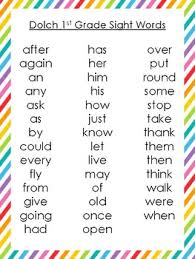 6 printable rainbow border dolch sight word wall chart posters