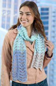 Feather and fan scarf pattern. Dainty Feather Fan Scarf In Red Heart Croquette Lw6393 Downloadable Pdf