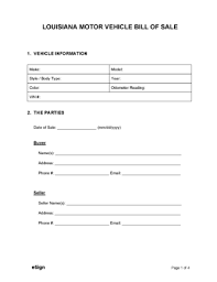 Using a generic bill of sale form can help the firms to design a unique bill for themselves. Free Louisiana Bill Of Sale Forms Pdf Word