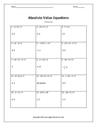 Before we can embark on solving absolute value equations, let's take a review of what the word the following are the general steps for solving equations containing absolute value functions Solving Absolute Value Equations Worksheet By Algebra Funsheets Tpt