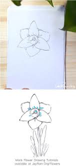 Today i complied easy flower drawings step by step for you. How To Draw A Daffodil Step By Step Jeyram Spiritual Art