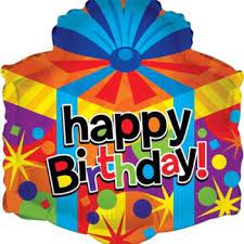 Happy Birthday Gift Ballon Cadeautje Met Strik Verjaardag Bord Verjaardagscadeaus Verjaardagsballonnen