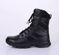 black combat boots