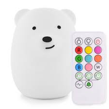 Lumipets Silicone Tap Sensor Led Night Light Bear Remote The Home Depot