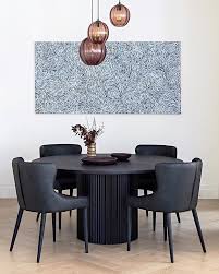 Beeline Design On Instagram Our Ridge Dining Table In Black Ready For Christmas Lunchi In 2020 Round Dining Table Sets Round Dining Table Modern Round Dining Table